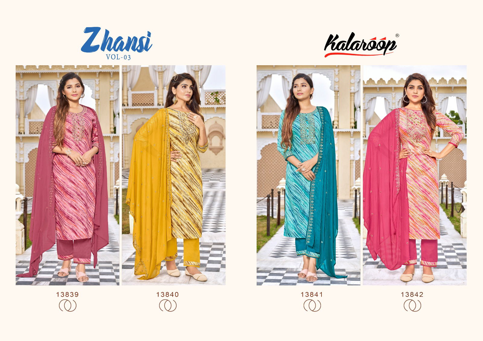 Zhansi Vol 3 By Kalaroop Printed Readymade Suits Catalog